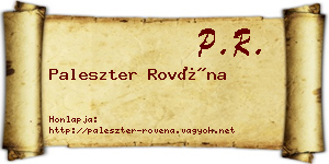 Paleszter Rovéna névjegykártya